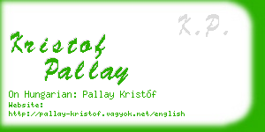 kristof pallay business card